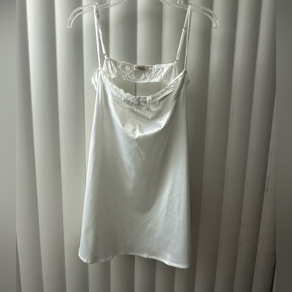 SATIN LACE CAMI SLIP DRESS - Picture 7 of 9